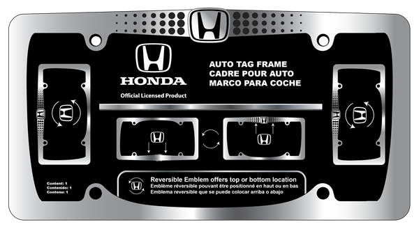 Honda Reversible Logo Chrome Frame
