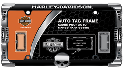 Harley-Davidson Badge and Skull 2-n-1 Chrome Frame