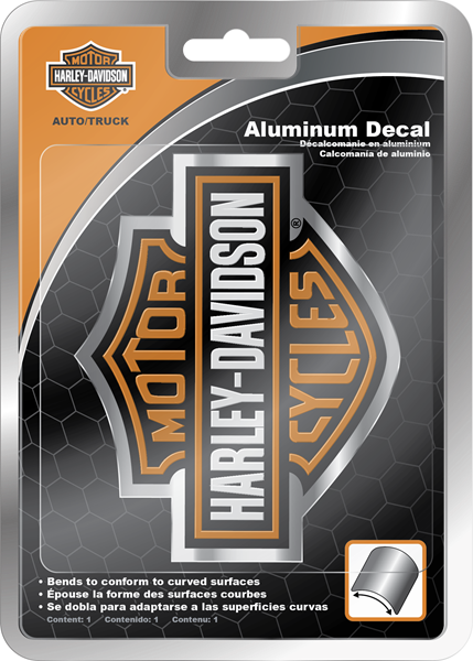 Harley-Davidson Orange Bar & Shield Aluminum Decal