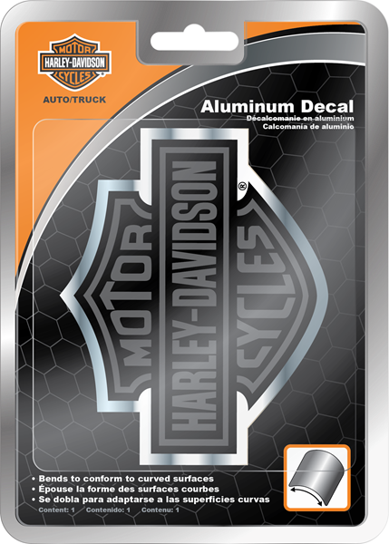 Harley-Davidson Gray Bar & Shield Aluminum Decal
