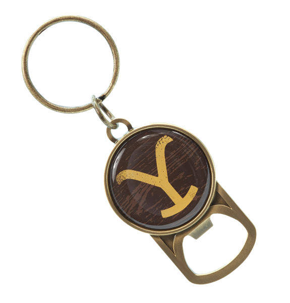 Yellowstone Logo Bronze Finish Bottle Opener Key Chain
