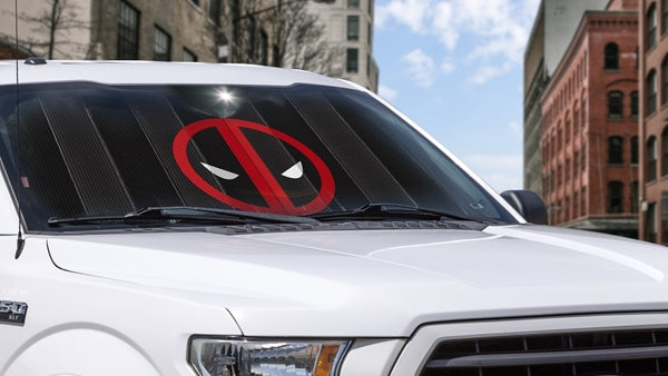 Marvel Deadpool Black Matte Accordion Sunshade