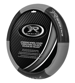 R Racing Gray Sport Steering Wheel Cover