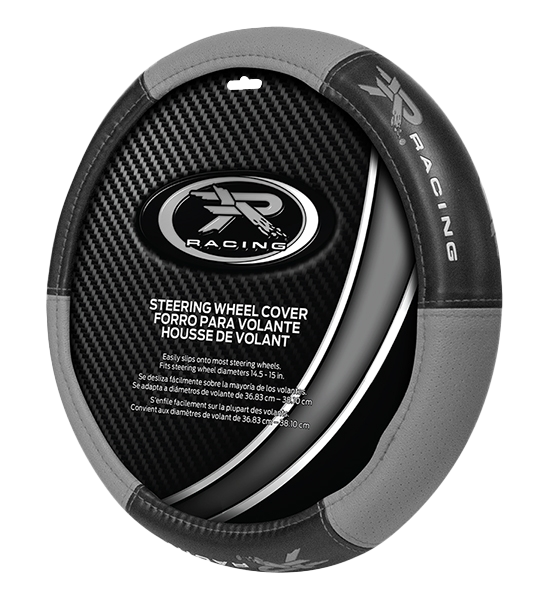 R Racing Gray Sport Steering Wheel Cover