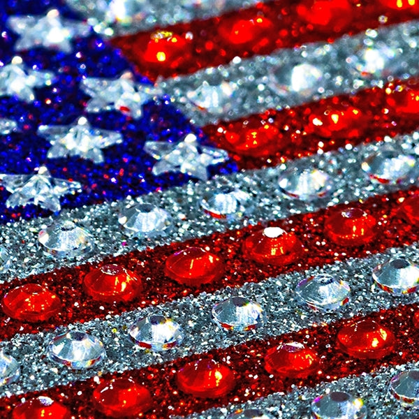 American Flag Full Bling Decal