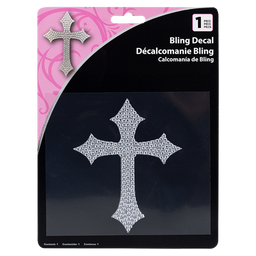 Cross Silver Bling Decal