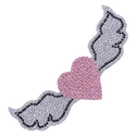 Heart Silver Full Bling Decal