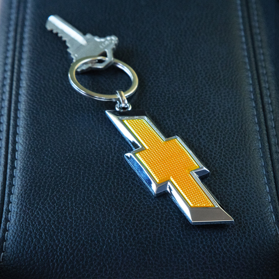 Chevrolet Gold Bow Tie Logo Key Chain